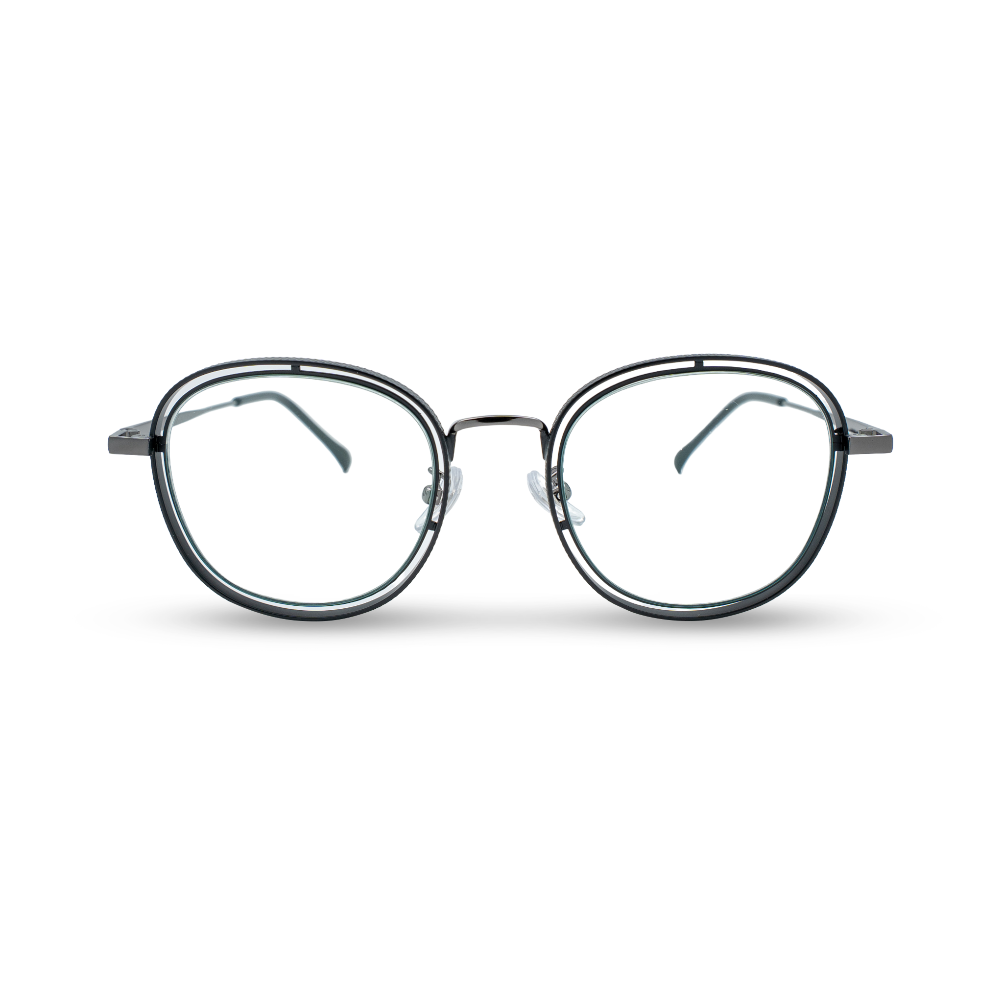 Stijlvolle ronde bril met dunne metalen montuur, perfect voor dagelijks gebruik en modebewuste look.
