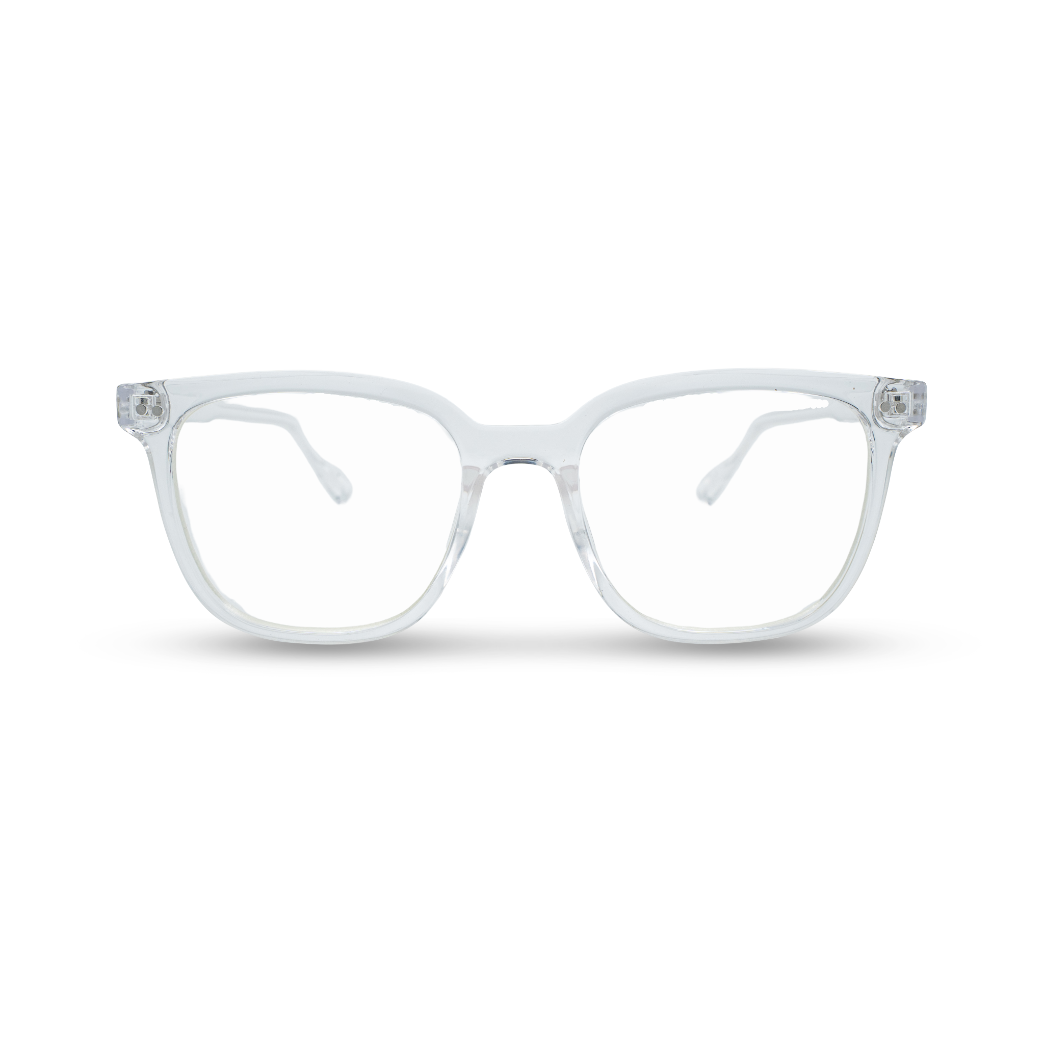 Transparante zonnebril met vierkante montuur, stijlvol en modern ontwerp voor dagelijks gebruik