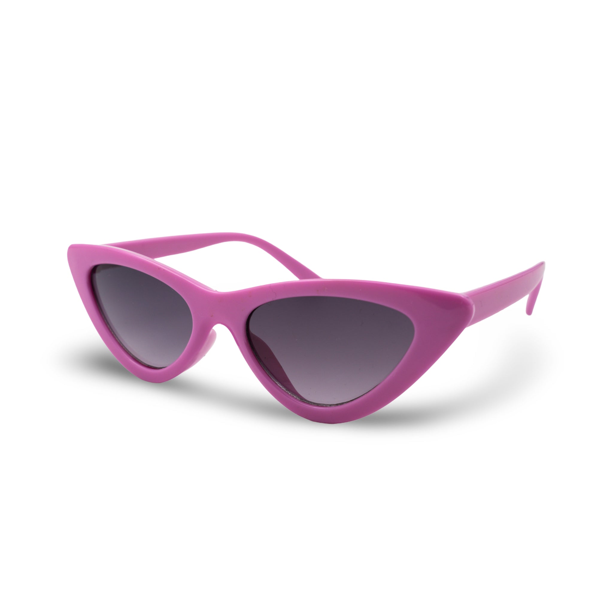 Roze cat-eye zonnebril met donkere glazen, stijlvol en modern ontwerp voor zomerse dagen.